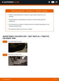 Hvordan man udfører udskiftning af: Pollenfilter på 1.9 TDI Seat Ibiza 6l1