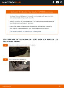 Cómo sustitución de Filtro de Habitáculo 1.9 TDI Seat Ibiza 6L