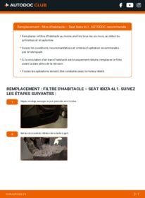 Comment effectuer un remplacement de Filtre d'Habitacle 1.9 TDI Seat Ibiza 3