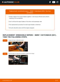 How to carry out replacement: Wiper Blades 118d 2.0 BMW E81
