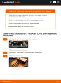 Hvordan man udfører udskiftning af: Viskerblade på 1.5 dCi Renault Clio 3 Hatchback