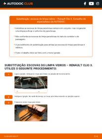 Como realizar a substituição de Escovas do Limpa Vidros 1.5 dCi Renault Clio 3