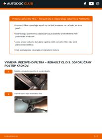 Ako vykonať výmenu: Kabínový filter na Clio III Hatchback (BR0/1, CR0/1) 1.5 dCi