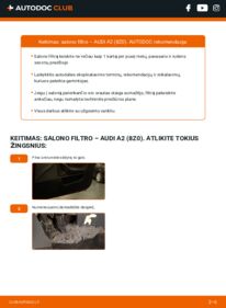 Kaip atlikti keitimą: Audi A2 8Z 1.4 Oro filtras, keleivio vieta