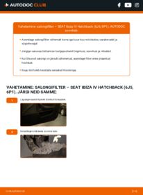 Kuidas välja vahetamist läbi viia: Seat Ibiza 5 1.4 Salongifilter