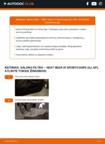 Kaip atlikti keitimą: Seat Ibiza IV Sportcoupe 1.4 Oro filtras, keleivio vieta
