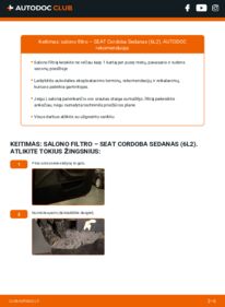 Kaip atlikti keitimą: Seat Cordoba 6L2 1.9 TDI Oro filtras, keleivio vieta