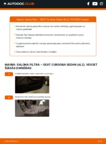 Kā veikt nomaiņu: 1.9 TDI Seat Cordoba 6L2 Salona filtrs