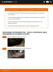 Vervanging uitvoeren: Interieurfilter 30 TFSI Audi A1 GBA