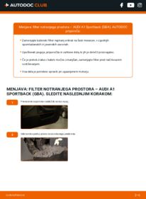 Kako izvesti menjavo: Filter notranjega prostora A1 Sportback (GBA) 30 TFSI