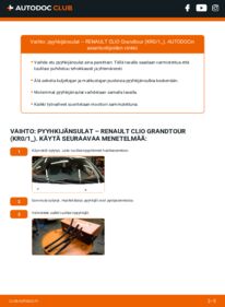 Kuinka vaihtaa Pyyhkijänsulat 1.5 dCi (KR0F) Renault Clio 3 Grandtour -autoon