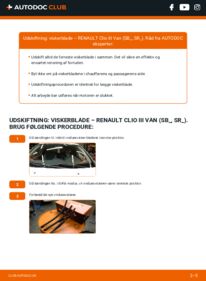 Hvordan man udfører udskiftning af: Viskerblade på 1.5 dCi Renault Clio 3 Van
