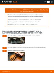 Wie der Austausch bewerkstelligt wird: Scheibenwischer 1.5 dCi Renault Clio 3 Kastenwagen