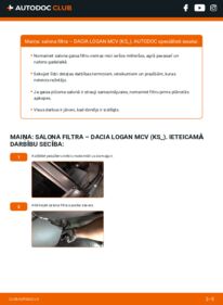 Kā veikt nomaiņu: 1.5 dCi Dacia Logan MCV KS Salona filtrs