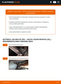 Kaip atlikti keitimą: Dacia Logan US 1.5 dCi Oro filtras, keleivio vieta