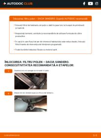 Cum să efectuați înlocuirea: Filtru habitaclu Dacia Sandero sd 1.4 MPI LPG