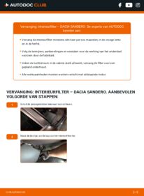 Vervangen: Interieurfilter 1.4 MPI LPG Dacia Sandero sd