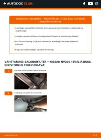 Kuidas välja vahetamist läbi viia: NISSAN NV200 EVALIA 1.5 dCi 110 (M20, M20M) Salongifilter
