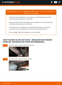 Cómo sustitución de Filtro de Habitáculo 1.5 dCi 85 (M20, M20M) Nissan NV200 Furgón