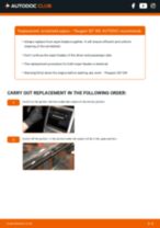 Step by step PDF-tutorial on Wiper Blades PEUGEOT 307 SW (3H) replacement