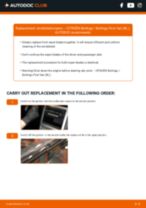 Online manual on changing Wipers yourself on CITROËN BERLINGO Box (M_)