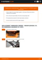 DIY NISSAN change Wiper blade rear and front - online manual pdf
