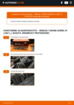 Automudeli RENAULT GRAND SCÉNIC parandusjuhised professionaalsetele mehaanikutele või isetegijatest autoentusiastidele