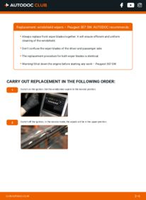 How to carry out replacement: Wiper Blades 1.6 HDI 110 Peugeot 307 SW