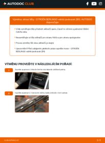 Jak provést výměnu: List stěrače Berlingo II Valník/Podvozek (B9) 1.6 HDi 16V