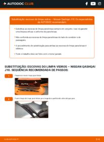 Como realizar a substituição de Escovas do Limpa Vidros 1.5 dCi Nissan Qashqai J10