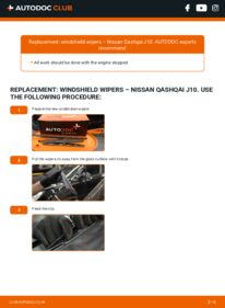 How to carry out replacement: Wiper Blades 1.5 dCi Nissan Qashqai j10