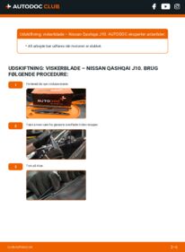 Hvordan man udfører udskiftning af: Viskerblade på 1.5 dCi Nissan Qashqai J10