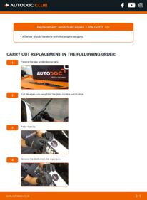 How to carry out replacement: Wiper Blades 2.8 VR6 Golf 3