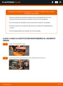 Cómo cambiar Escobillas de Limpiaparabrisas Skoda Favorit Pick-up 787