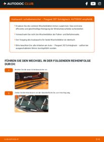 Wie der Austausch bewerkstelligt wird: Scheibenwischer 1.4 HDi Peugeot 207 WA