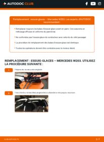 Comment effectuer un remplacement de Essuie-glace C 220 CDI (203.006, 203.008) Mercedes W203