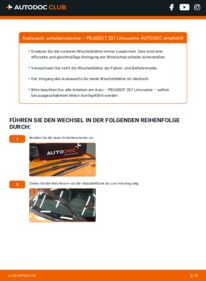Wie der Wechsel durchführt wird: Scheibenwischer Peugeot 207 Limousine 1.4 tauschen
