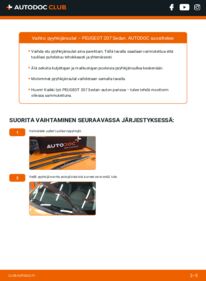 Kuinka vaihtaa Pyyhkijänsulat 1.4 Peugeot 207 Sedan -autoon