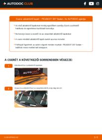 Hogyan végezze a cserét: 1.4 Peugeot 207 Sedan Törlőlapát