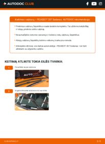 Kaip atlikti keitimą: Peugeot 207 Sedanas 1.4 Valytuvo gumelė