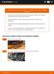 Como realizar a substituição de Escovas do Limpa Vidros 1.4 Peugeot 207 Sedan