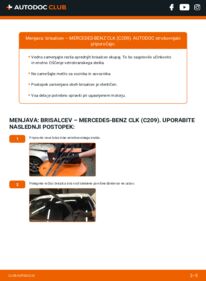Kako izvesti menjavo: Metlica brisalnika stekel CLK Coupe (C209) CLK 270 CDI (209.316)