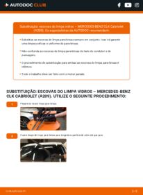 Como realizar a substituição de Escovas do Limpa Vidros CLK 200 1.8 Kompressor (209.442) Mercedes A209