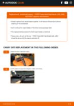 How do I change the Windscreen wipers on my Fiesta Mk5 Hatchback (JH1, JD1, JH3, JD3) 1.25 16V? Step-by-step guides