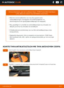Πώς να πραγματοποιήσετε αντικατάσταση: Μάκτρο καθαριστήρα na Fiesta Mk4 Hatchback (JAS, JBS) 1.25 i 16V