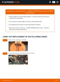 How to carry out replacement: Wiper Blades 2.5 WRX STI AWD (GVF) SUBARU IMPREZA Saloon (GR)