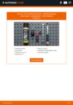 Kuinka vaihtaa Polttoainesuodatin diesel ja bensiini MERCEDES-BENZ VARIO Box Body / Estate - käsikirja verkossa