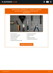 Como realizar a substituição de Termóstato 2.0 i Cat VAUXHALL CAVALIER Mk II Hatchback