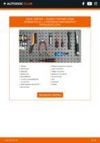 PEUGEOT Partner Origin Combispace (G_) első és hátsó Fékpofakészlet cseréje: javítási kézikönyv pdf