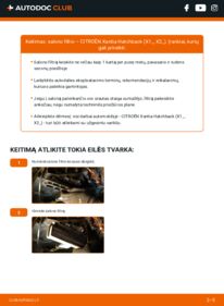 Kaip atlikti keitimą: Citroen Xantia X1 1.9 Turbo D Oro filtras, keleivio vieta